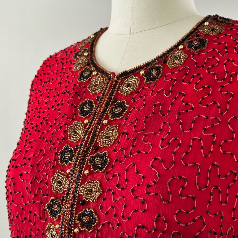 Vintage Embellished Red Jacket blazer